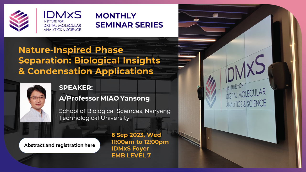 Seminar from Assoc Prof Miao Yansong on 6 September